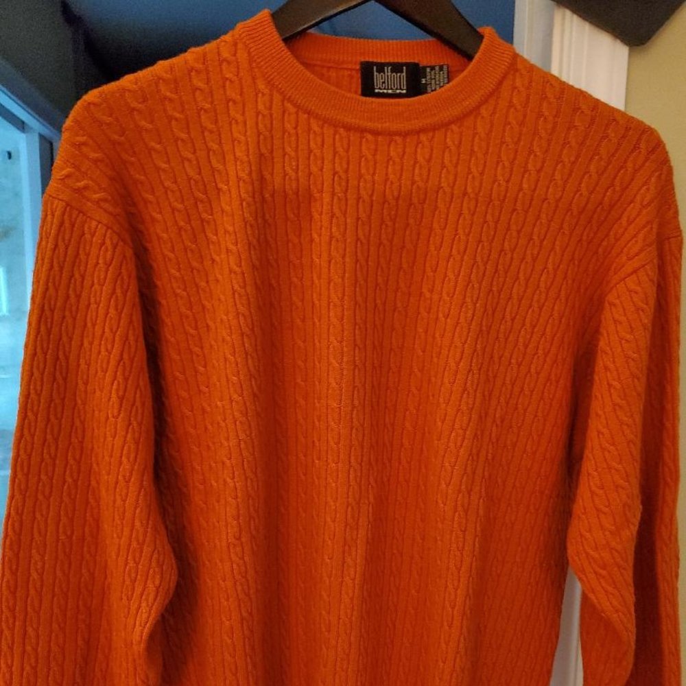 Men's Belford Merino Wool Crew Neck Cable Sweater
